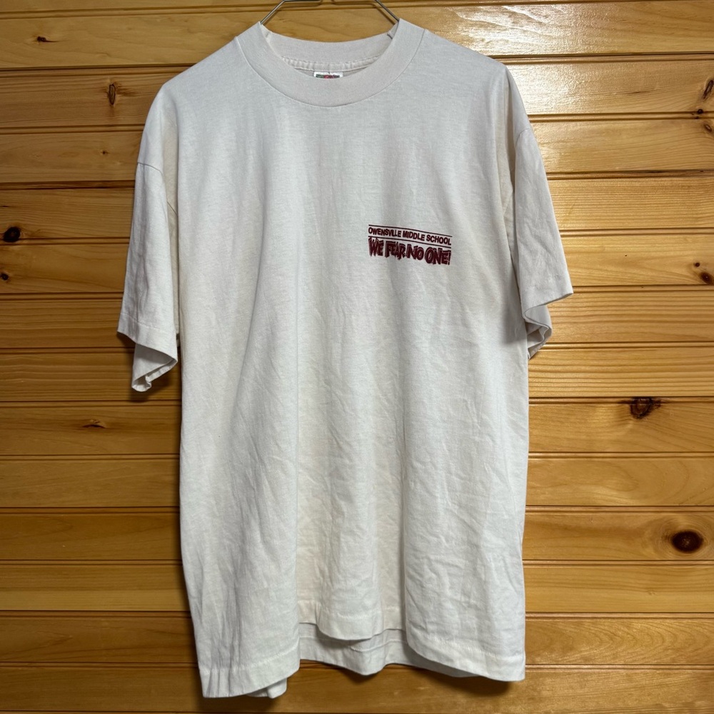 Vintage Owensville Middle School Band Free Us Single Stitch 1997 White Tee XL - Picture 2 of 7